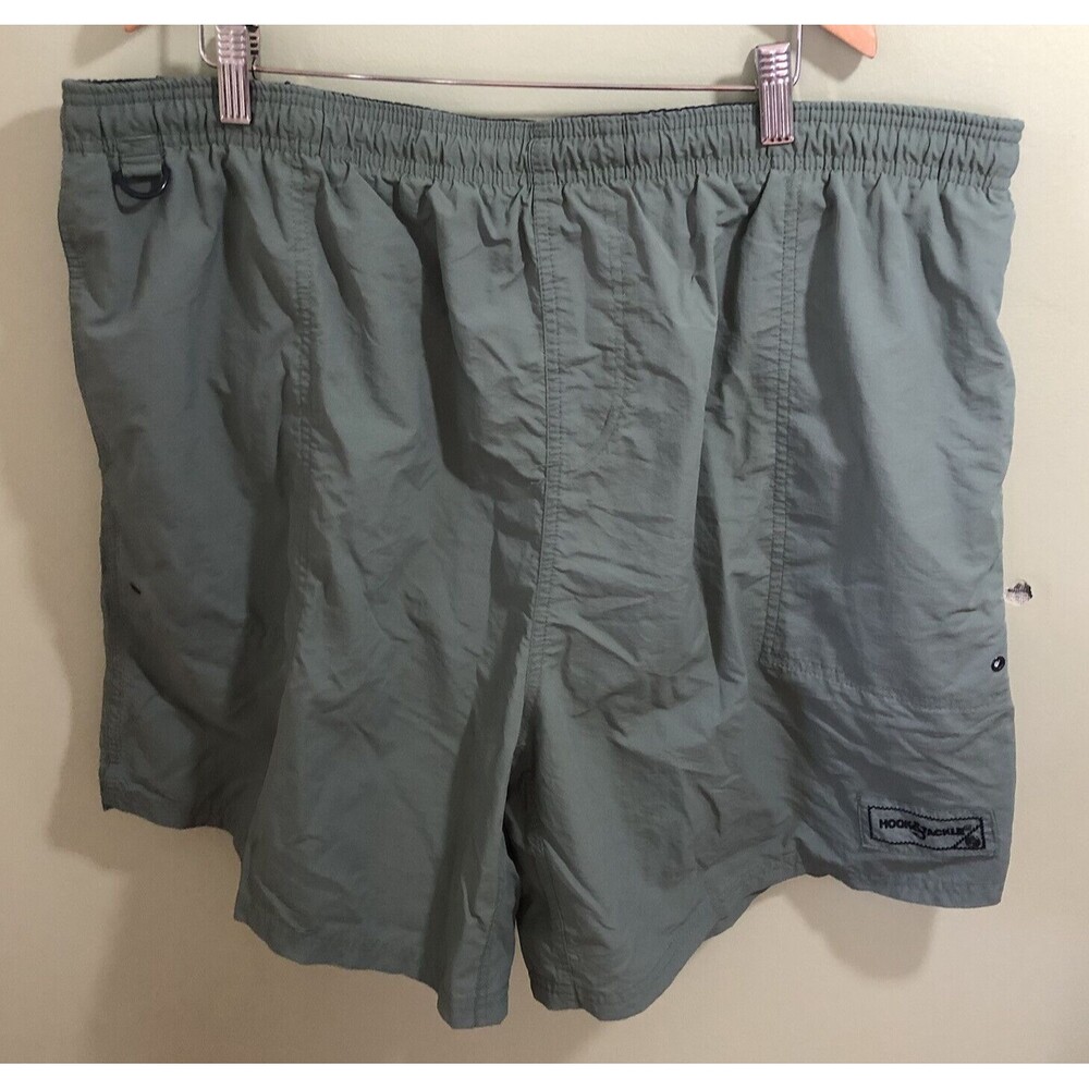 Hook & Tackle Beer Can Swim Trunks Green 2XL Beverage Can Side Pocket